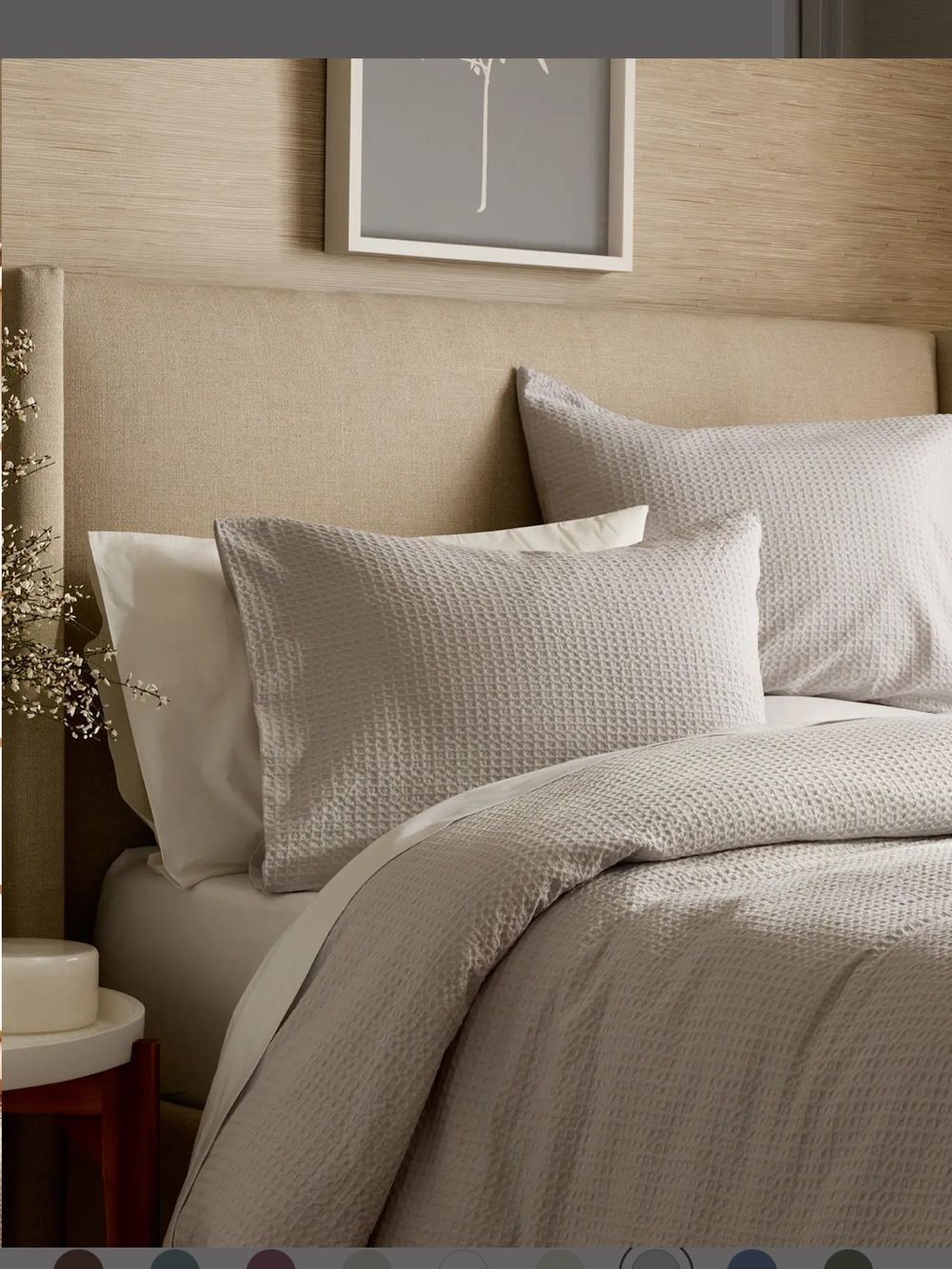 NWT Quince Organic Luxe Honeycomb Light Grey Duvet Cover!